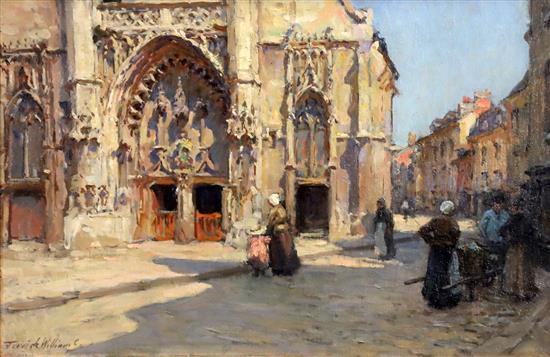 Terrick Williams RA (1860-1936) The Church Door, Honfleur 12 x 18in.